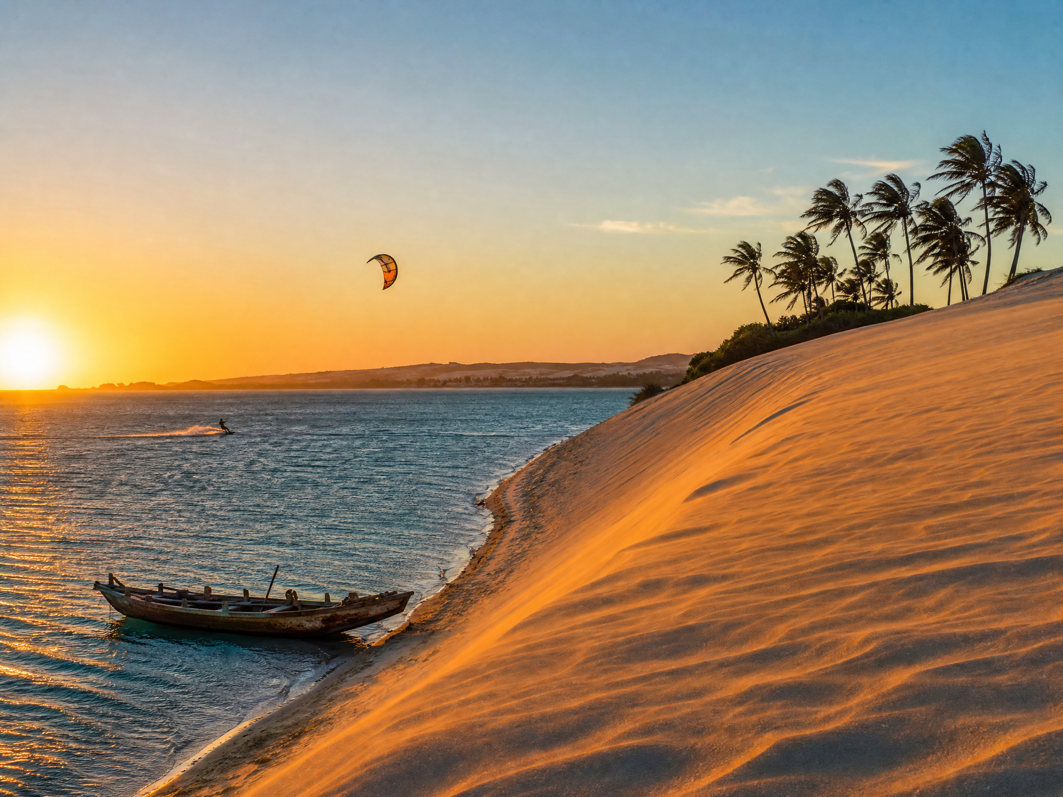 Dunas e lagoa azul em Jericoacoara